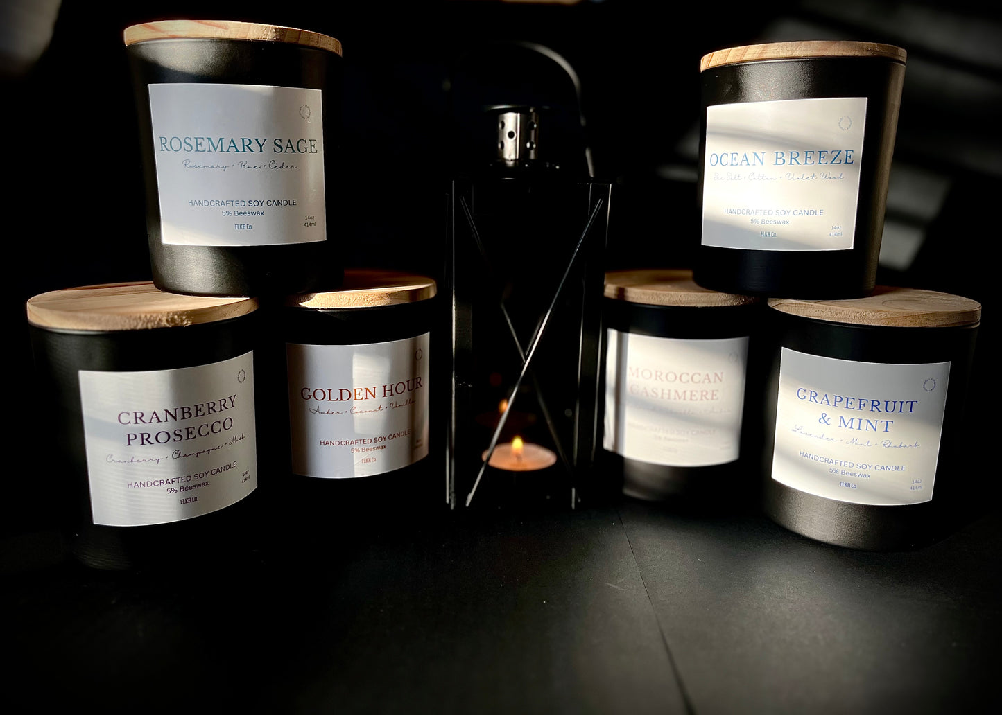 14 oz Black Jar - Double Wick - Soy Candle